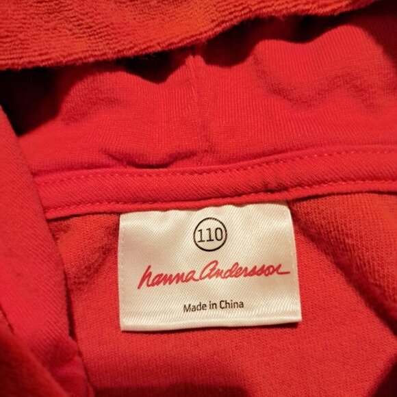Hanna Andersson girls size 5 orange terry zip up hoodie vguc - Picture 2 of 6